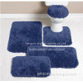 Long Hair Soft Shaggy Silk Rug Bathroom Set Rectangular/Contour Mat